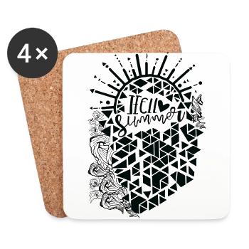 Hello Summer - Coasters (set of 4) - white - Front
