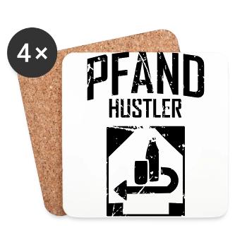 Pfand Hustler - Untersetzer (4er-Set) - Weiß - Vorne