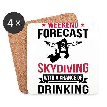 Weekend Forecast Skydiving - Untersetzer (4er-Set) - Weiß - Vorne