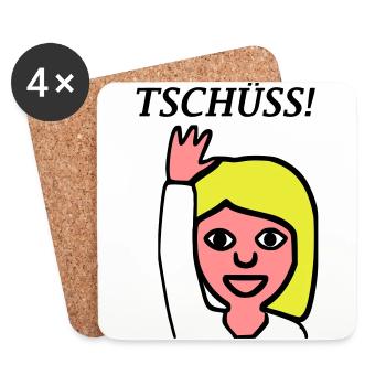 Emoji Greetings bye - Coasters (set of 4) - white - Front