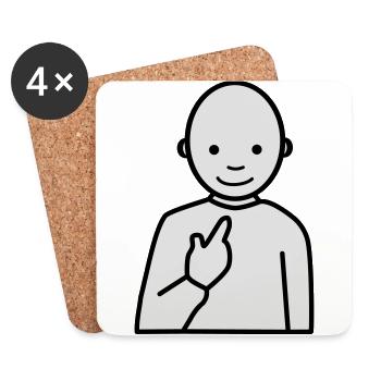 Meme - Drôle, drôle homme - Dessous de verre (lot de 4) - blanc - Devant