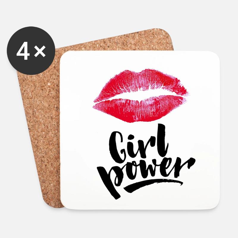 Girl Power - Untersetzer (4er-Set) - Weiß