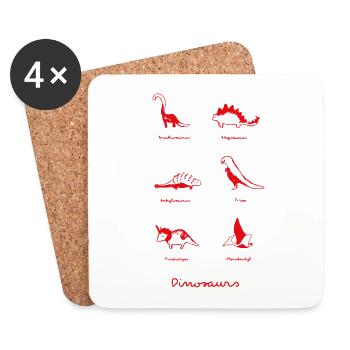 dinosaurs - Coasters (set of 4) - white - Front