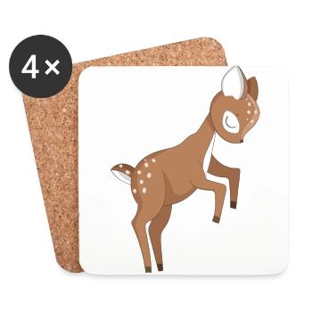 Fawn animal baby - Coasters (set of 4) - white - Front
