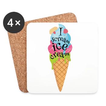 Eis - Untersetzer (4er-Set) - Weiß - Vorne