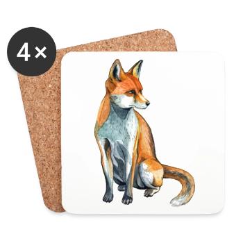 Fuchs - Untersetzer (4er-Set) - Weiß - Vorne