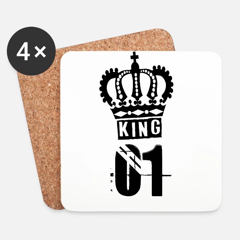 KING - Untersetzer (4er-Set) - Weiß
