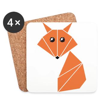 Kawaii fox - Coasters (set of 4) - white - Front