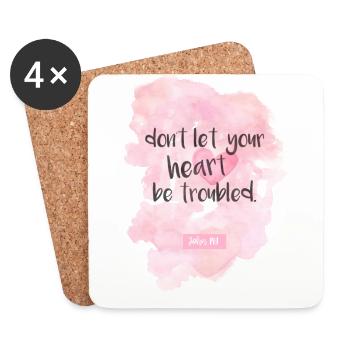 Watercolor - Don't let your heart be troubled. - Untersetzer (4er-Set) - Weiß - Vorne