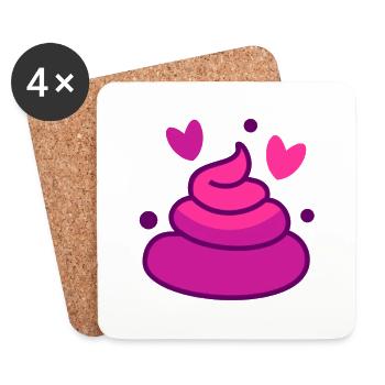 POOP LOVE - Coasters (set of 4) - white - Front
