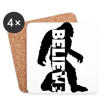 Big Foot Bigfoot Yeti Monster Believe Geschenk - Untersetzer (4er-Set) - Weiß - Vorne