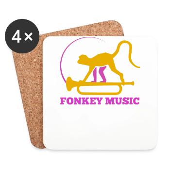 Funk Musik - Untersetzer (4er-Set) - Weiß - Vorne