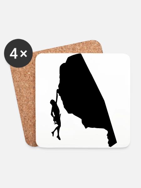 climbing cliffhanger - Coasters (set of 4) - white