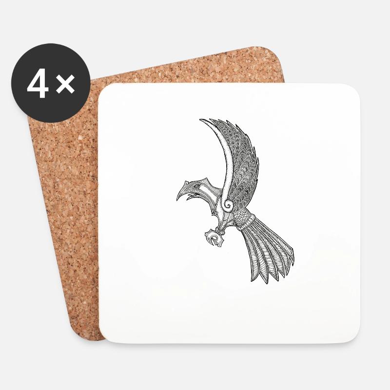 Huginn - Untersetzer (4er-Set) - Weiß