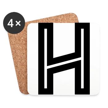 H - Untersetzer (4er-Set) - Weiß - Vorne