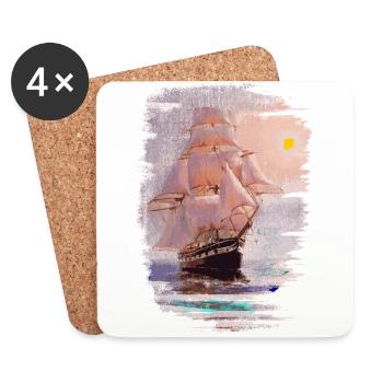voilier - Dessous de verre (lot de 4) - blanc - Devant
