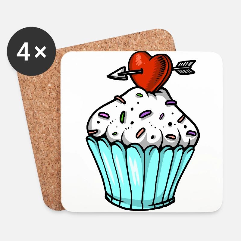 cupcake - Untersetzer (4er-Set) - Weiß