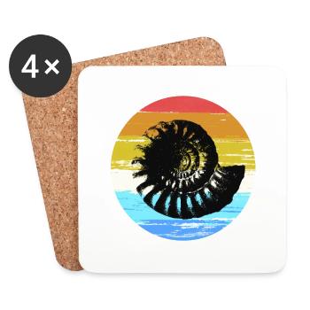 Ammonit Fossil Farbkreis coole Geschenkidee - Untersetzer (4er-Set) - Weiß - Vorne