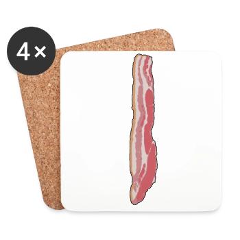 Bacon ham tie gift idea with humor - Coasters (set of 4) - white - Front