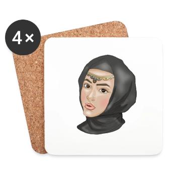 Muslim girl - Coasters (set of 4) - white - Front
