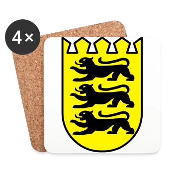 Baden-Württemberg wappen - Untersetzer (4er-Set) - Weiß - Vorne