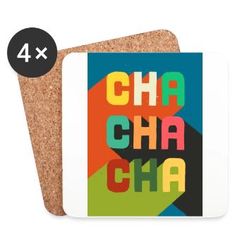 Cha Cha Cha - Untersetzer (4er-Set) - Weiß - Vorne
