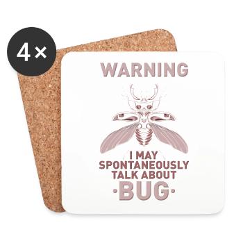 Attention, je peux parler spontanément de BUG - Dessous de verre (lot de 4) - blanc - Devant