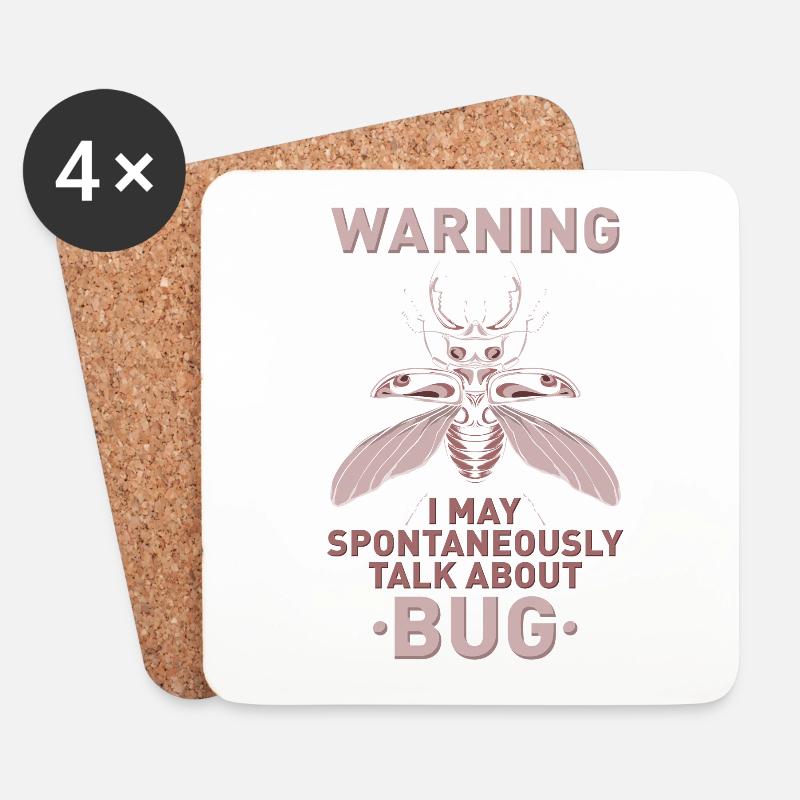 Warning I MAY SPONTANEOUSLY TALK ABOUT BUG - Untersetzer (4er-Set) - Weiß