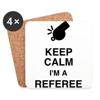 Arbitre / Arbitrage / Sport / Sifflet - Dessous de verre (lot de 4) - blanc - Devant