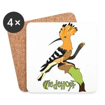 Wiedehopf - Untersetzer (4er-Set) - Weiß - Vorne