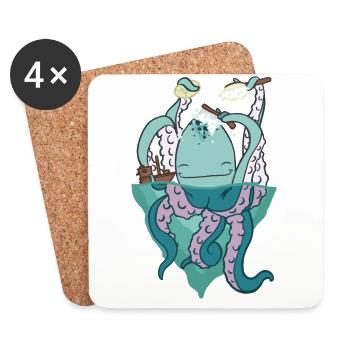 kraken - Coasters (set of 4) - white - Front