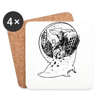 under the sea - Coasters (set of 4) - white - Front