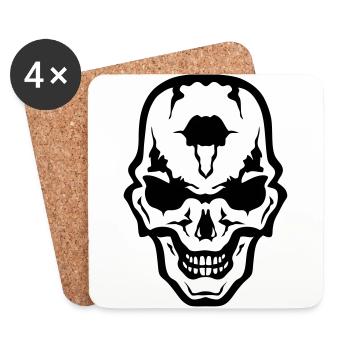 head of death skull gothic gothic crane - Coasters (set of 4) - white - Front