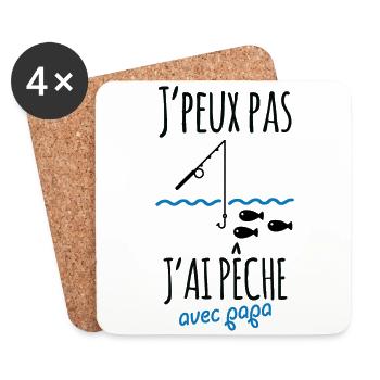 JpeuxPasJaiPecheAvecPapaNew - Dessous de verre (lot de 4) - blanc - Devant