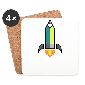 Logo Itchy´n Sketchy - Dessous de verre (lot de 4) - blanc - Devant