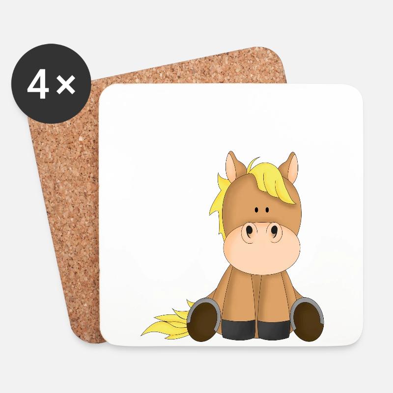 Pferd - Untersetzer (4er-Set) - Weiß