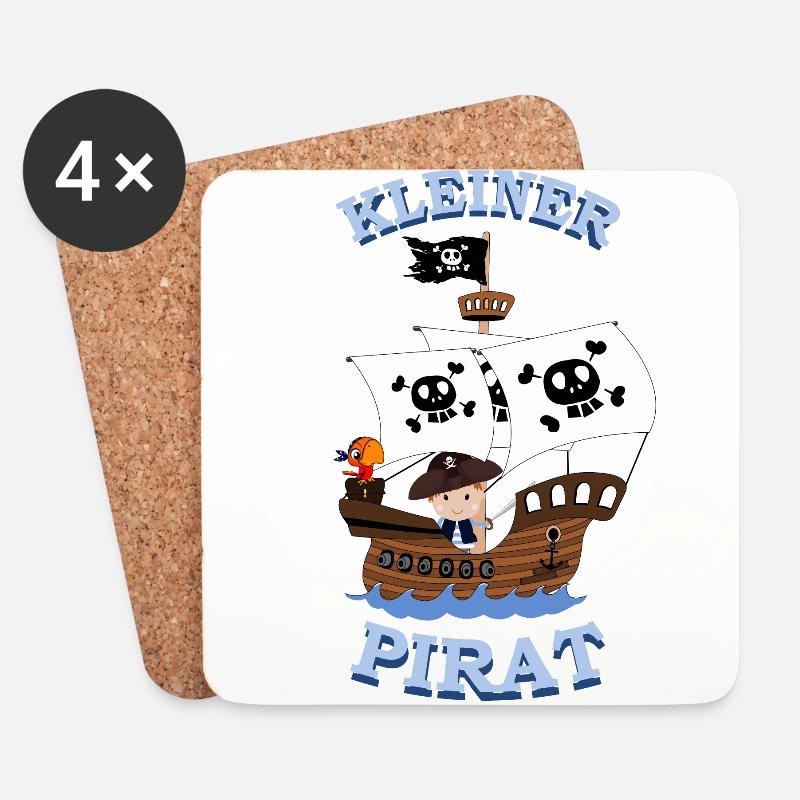 Piratenschiff Kleiner Pirat - Untersetzer (4er-Set) - Weiß