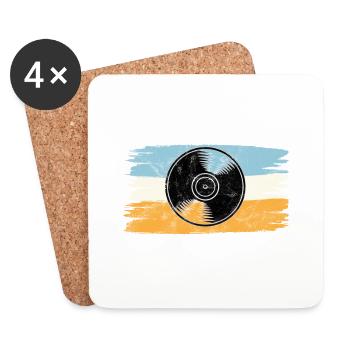 Vintage Disc Design / coole Geschenkidee - Untersetzer (4er-Set) - Weiß - Vorne