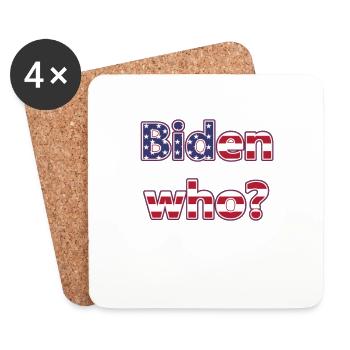 Biden qui - Dessous de verre (lot de 4) - blanc - Devant