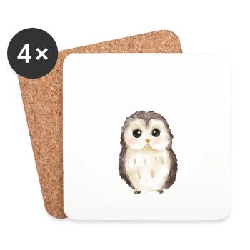Baby owl - Coasters (set of 4) - white - Front