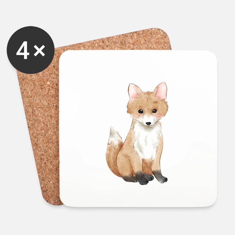 Kleiner Fuchs - Untersetzer (4er-Set) - Weiß