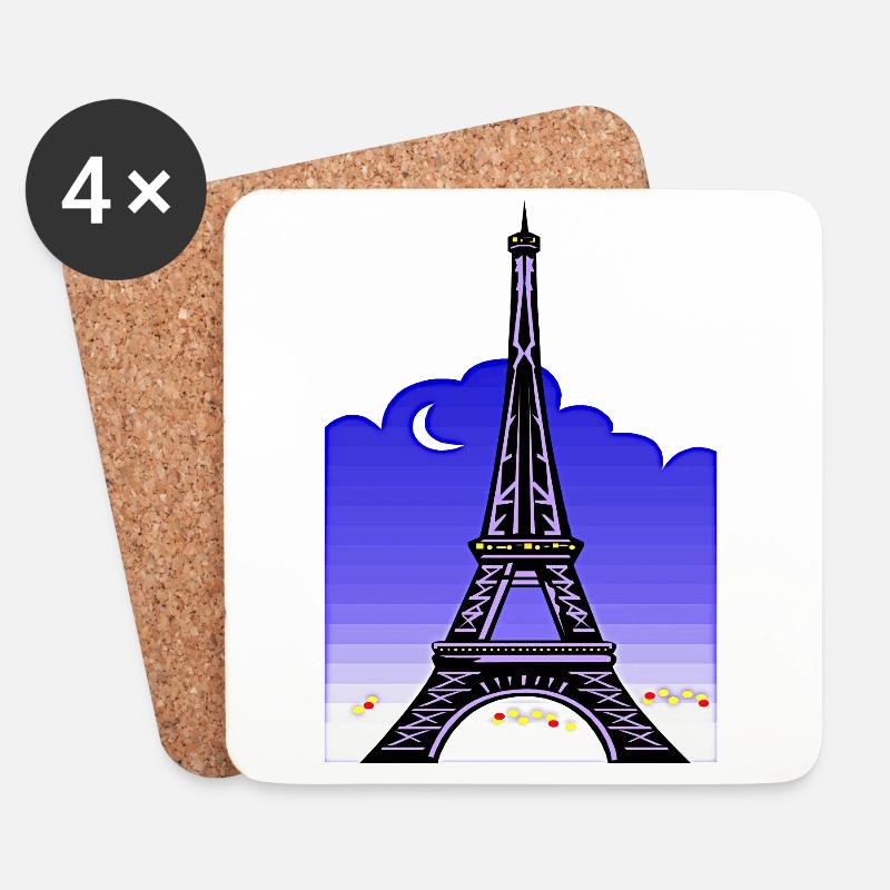 Eiffel Tower - Coasters (set of 4) - white