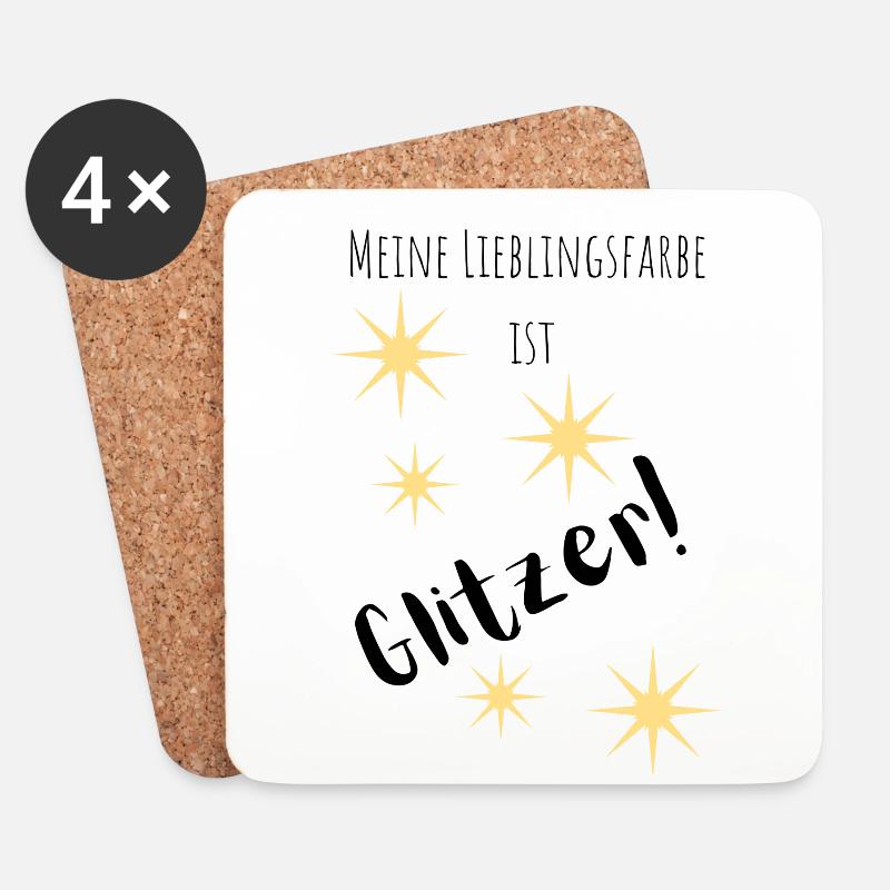 Glitzer - Glitzer ist meine Lieblingsfarbe - Untersetzer (4er-Set) - Weiß