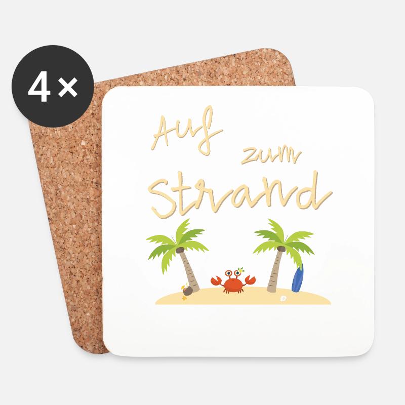 Auf zum Strand - Untersetzer (4er-Set) - Weiß