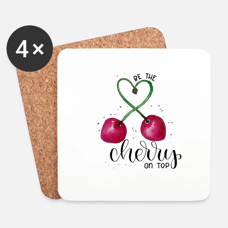 cherry on top - Untersetzer (4er-Set) - Weiß