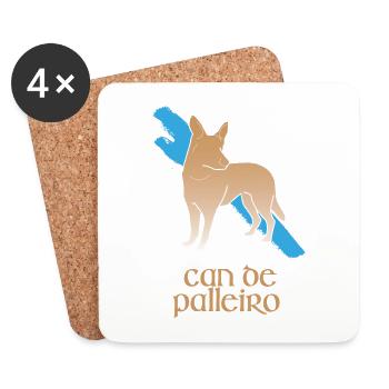Can de Palleiro (without border - filled brown) txt - Coasters (set of 4) - white - Front