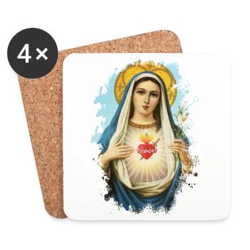 Holly Mary Maria Madonna Mariana Virgin Mary - Coasters (set of 4) - white - Front