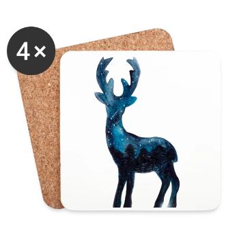 deer - Coasters (set of 4) - white - Front