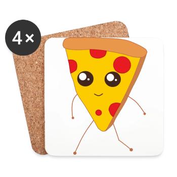 Delicious Kawaii Pizza - Coasters (set of 4) - white - Front