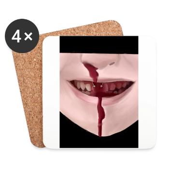 bloody nose blutige nase halloween horror - Untersetzer (4er-Set) - Weiß - Vorne